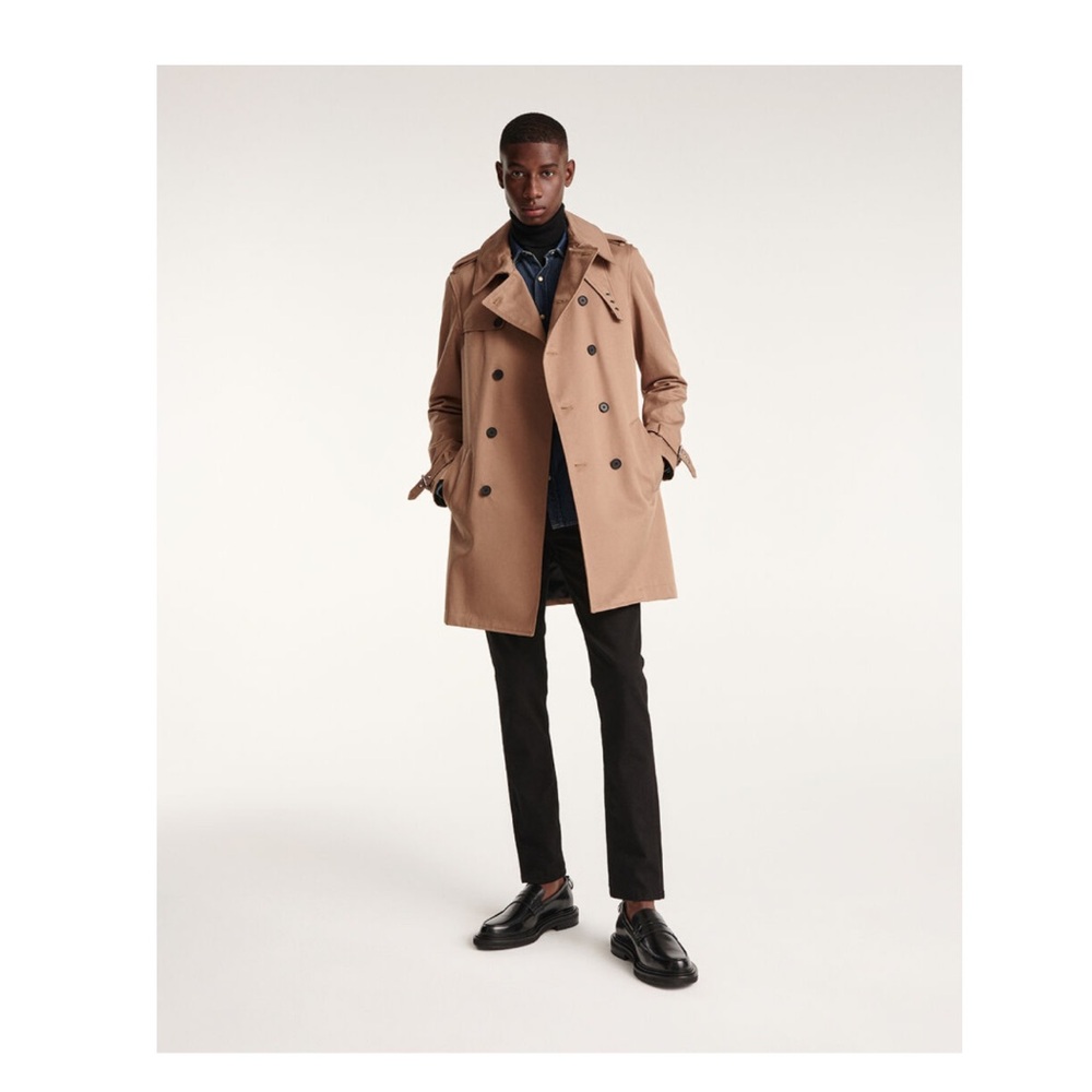 The KOOPLES Beige Belted Double Breasted Trench Coat